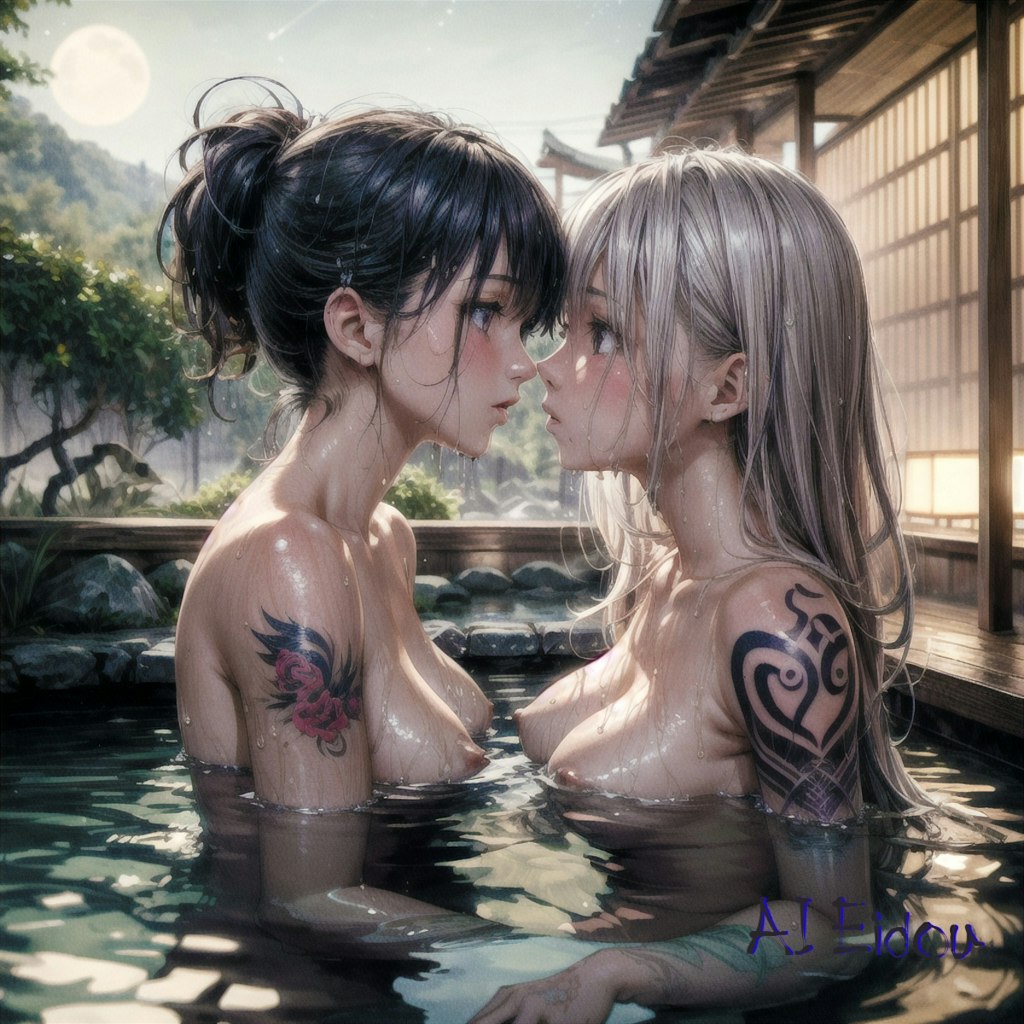 Tattoo Girls in Onsen