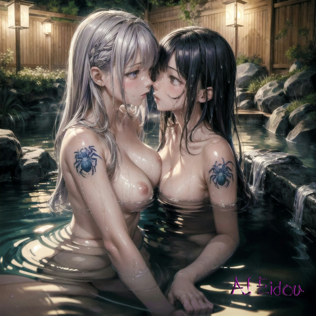 Tattoo Girls in Onsen