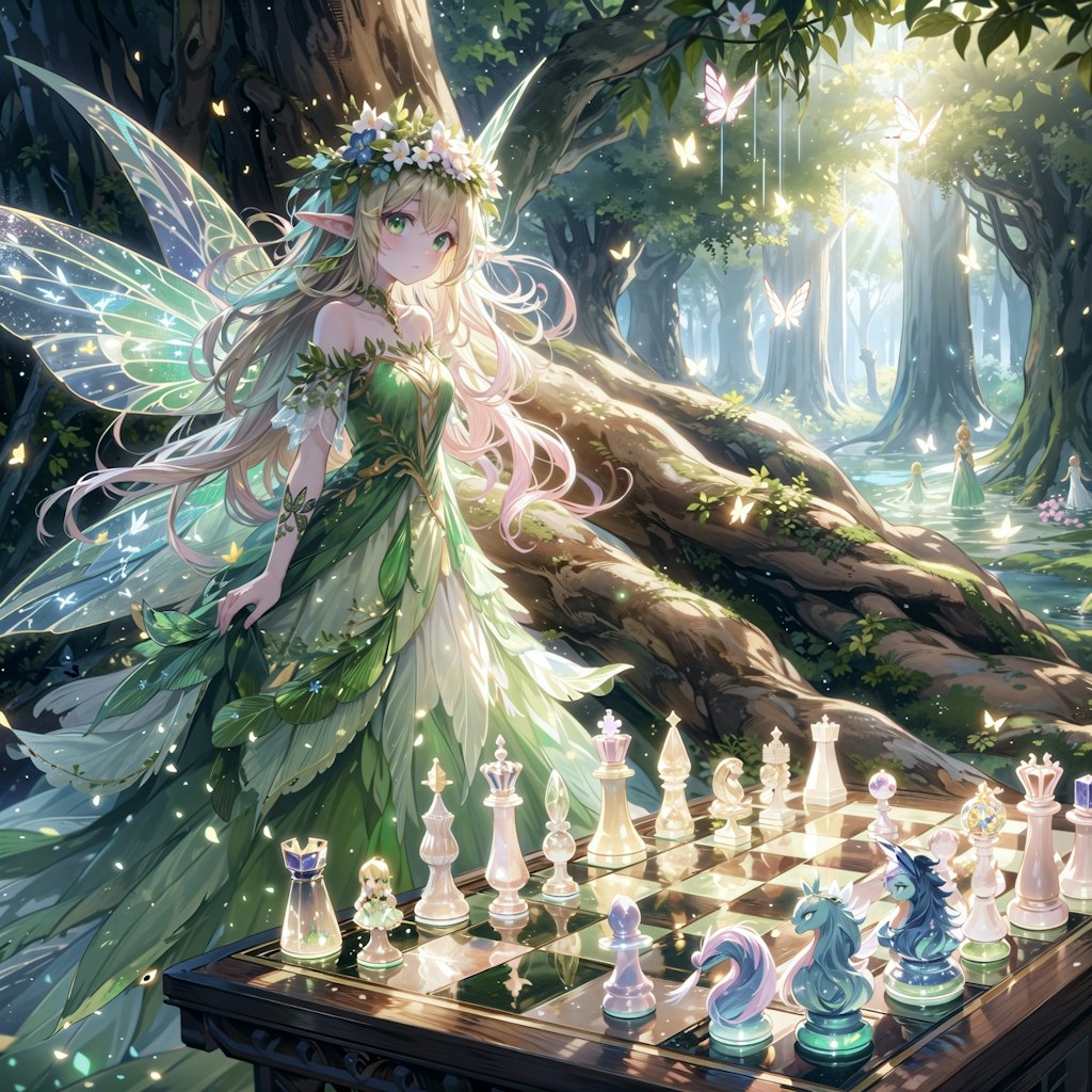 森の妖精とチェスボード