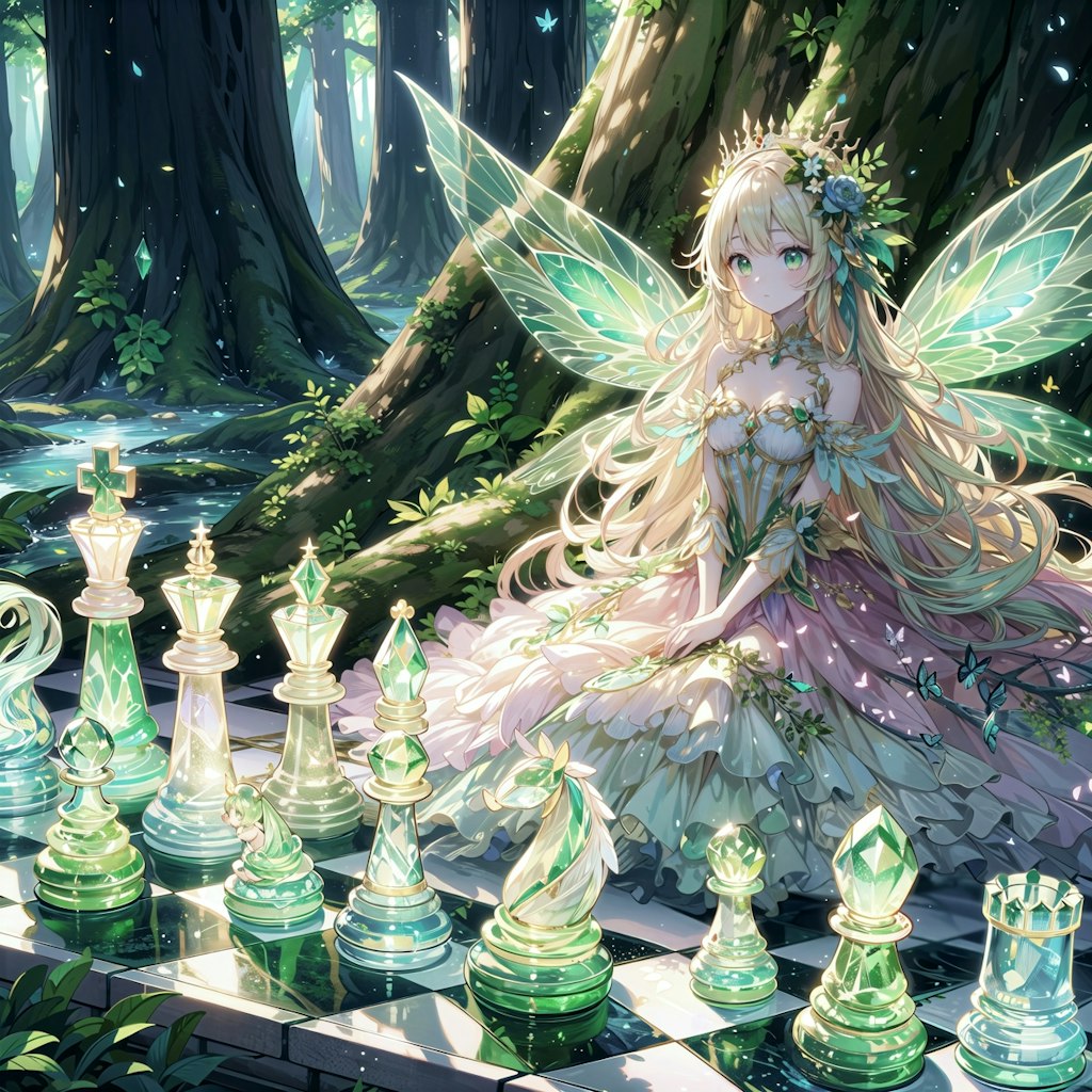 森の妖精とチェスボード