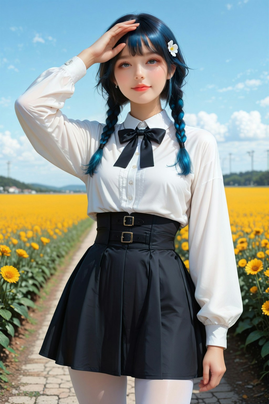 おさげ髪少女
