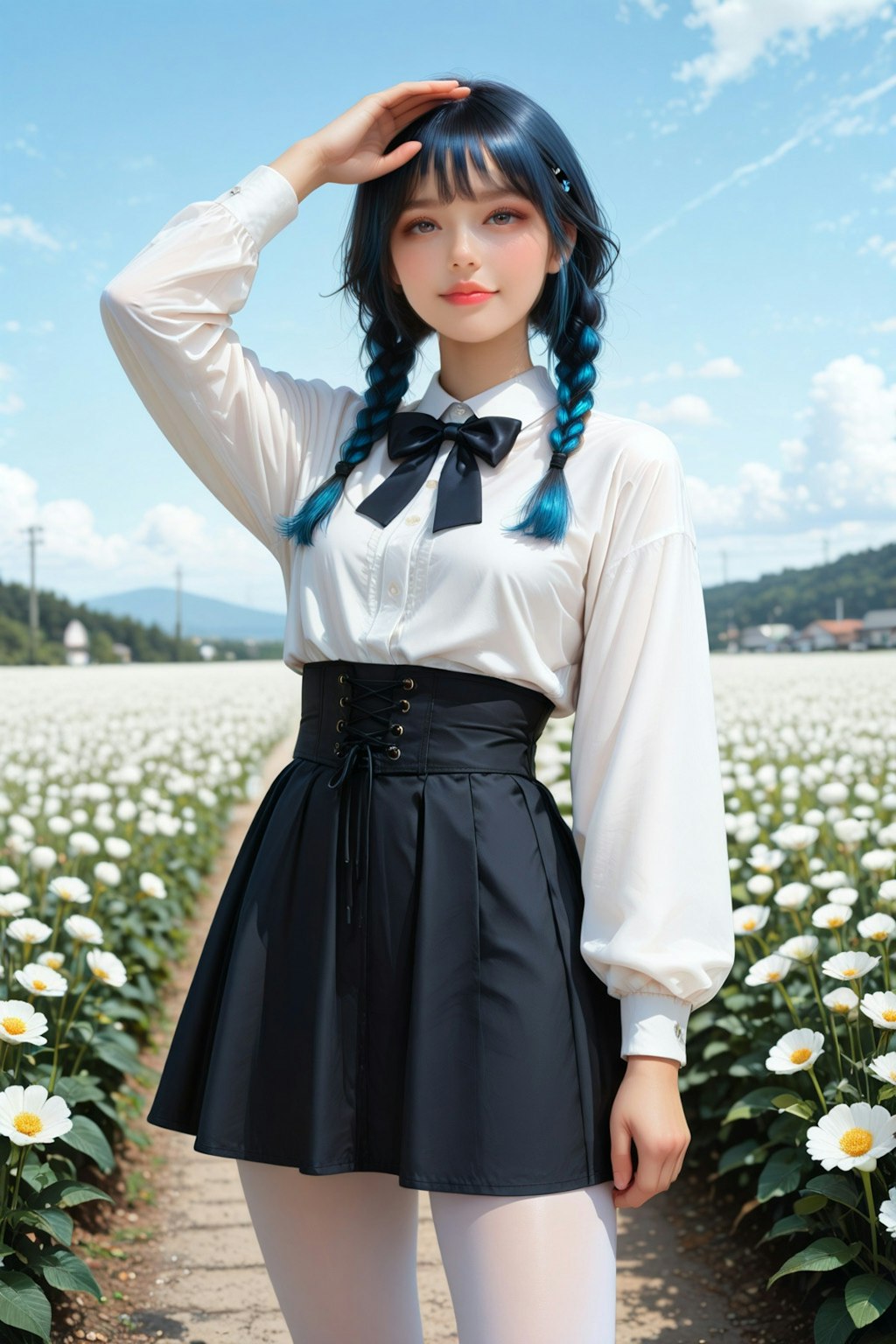 おさげ髪少女