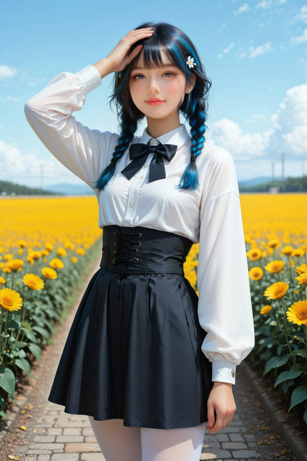 おさげ髪少女