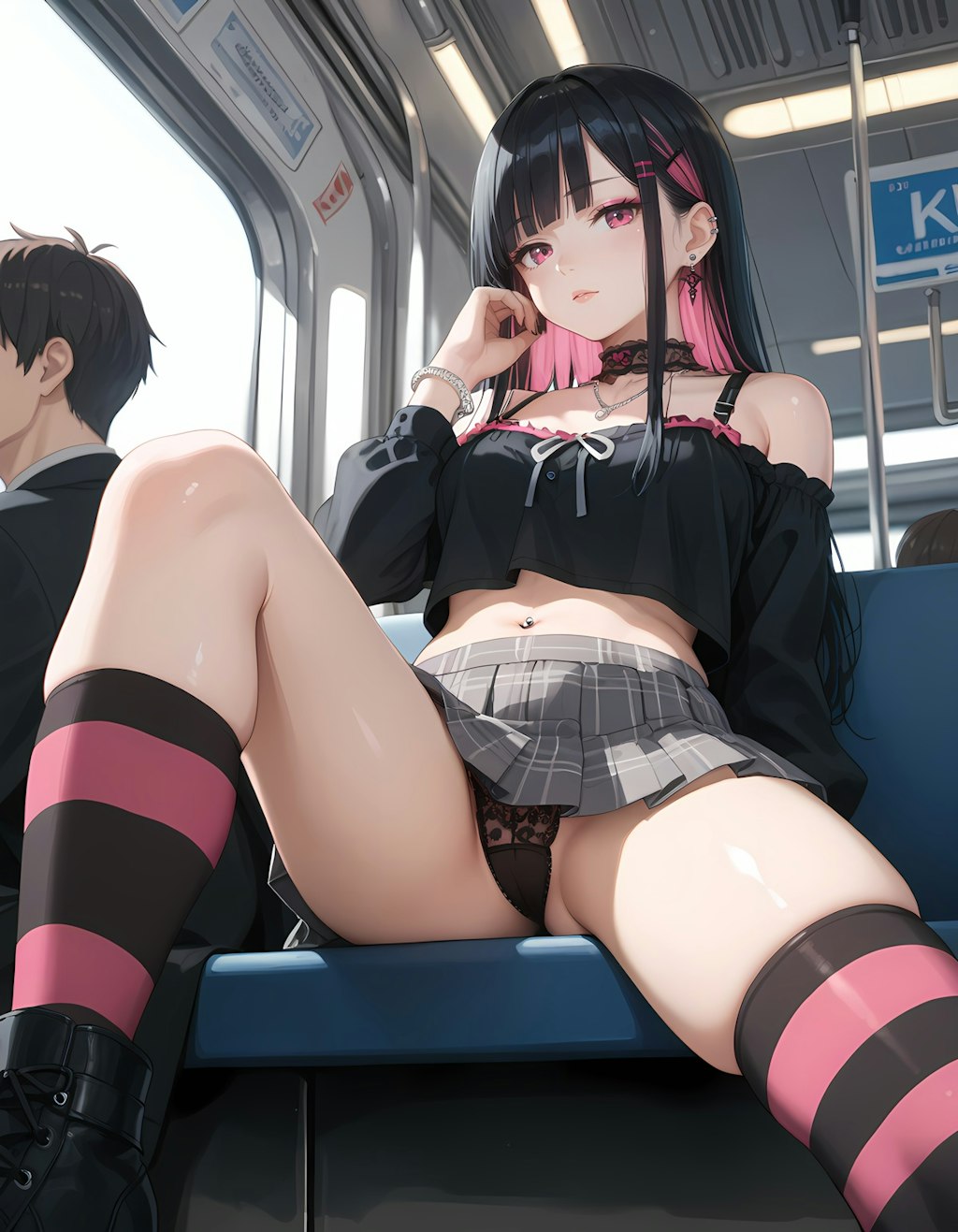 ゴス系少女の見せつけパンチラ