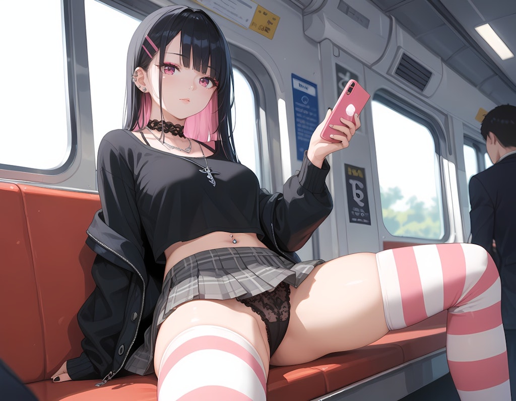 ゴス系少女の見せつけパンチラ