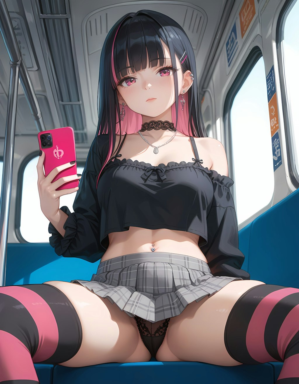 ゴス系少女の見せつけパンチラ