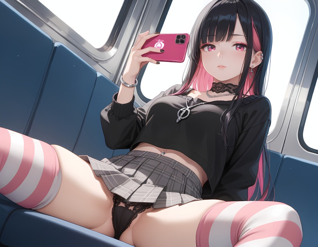 ゴス系少女の見せつけパンチラ