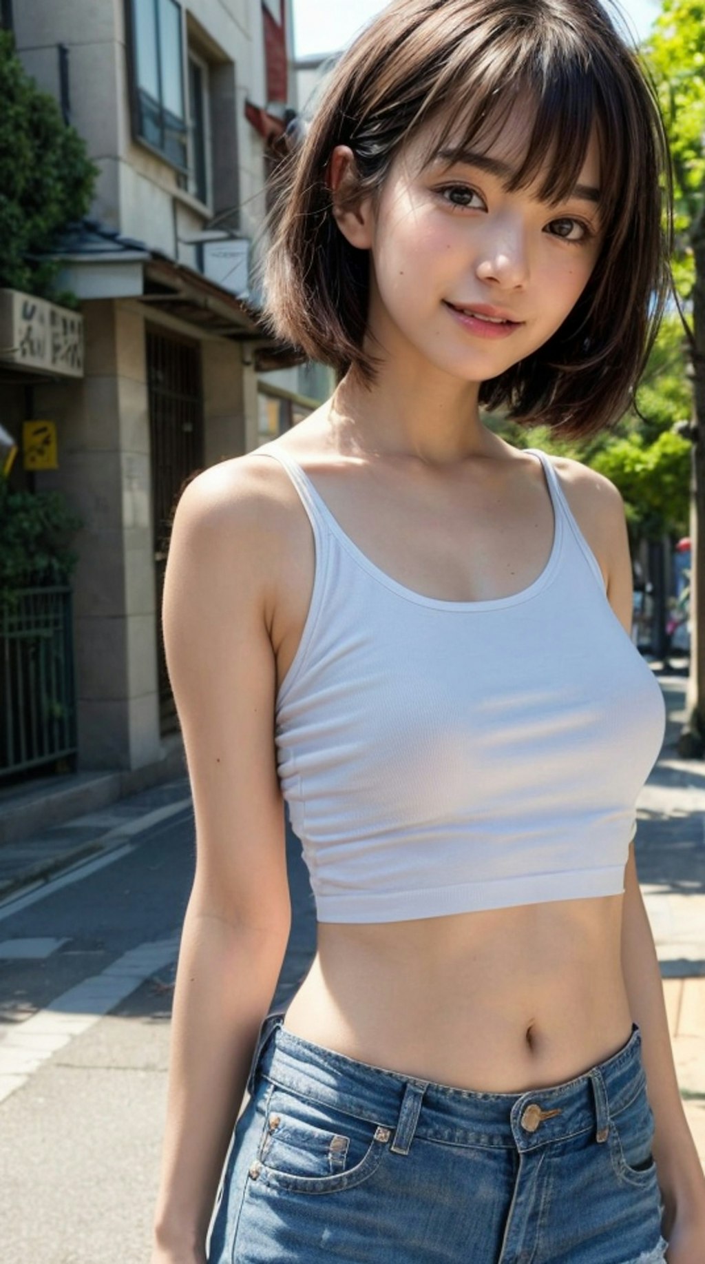 white tanktop