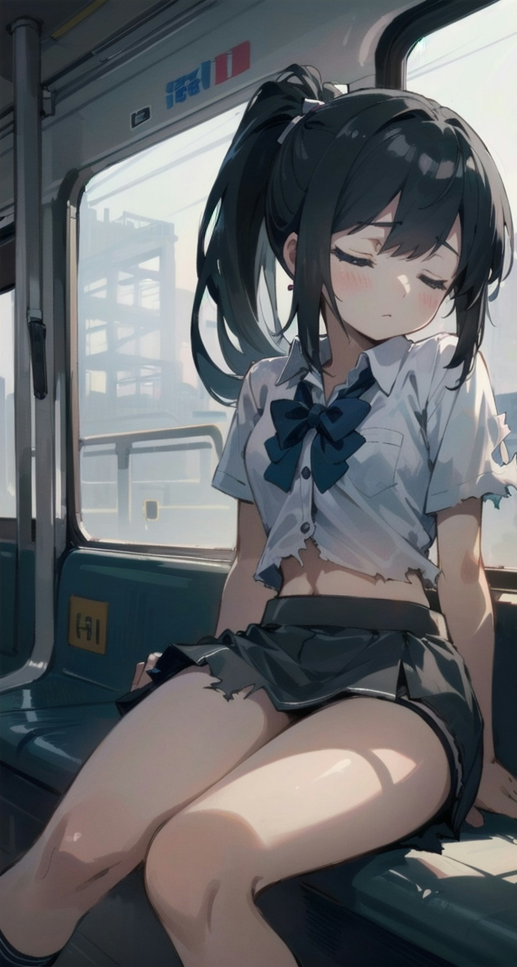 電車 - ボロボロ制服