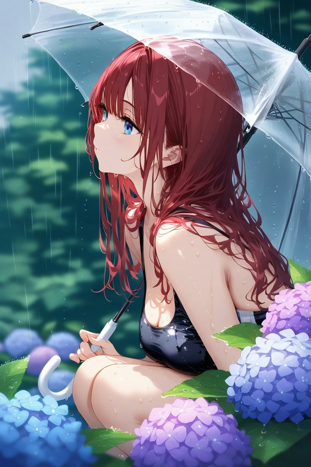 雨の日と紫陽花