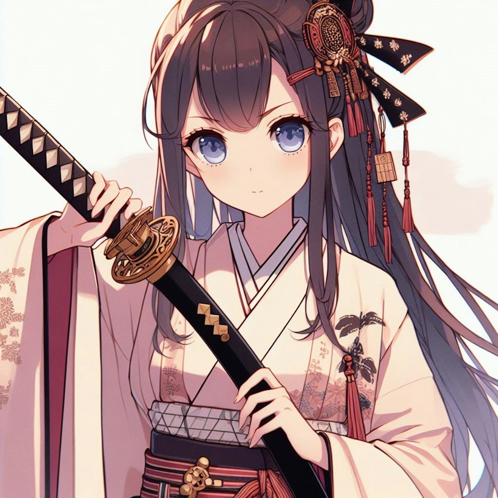 日本刀を構える女の子