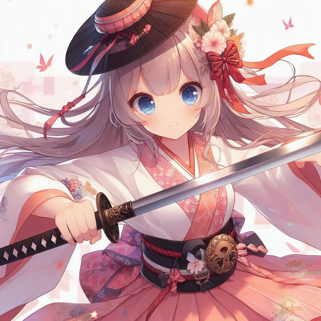 日本刀を構える女の子