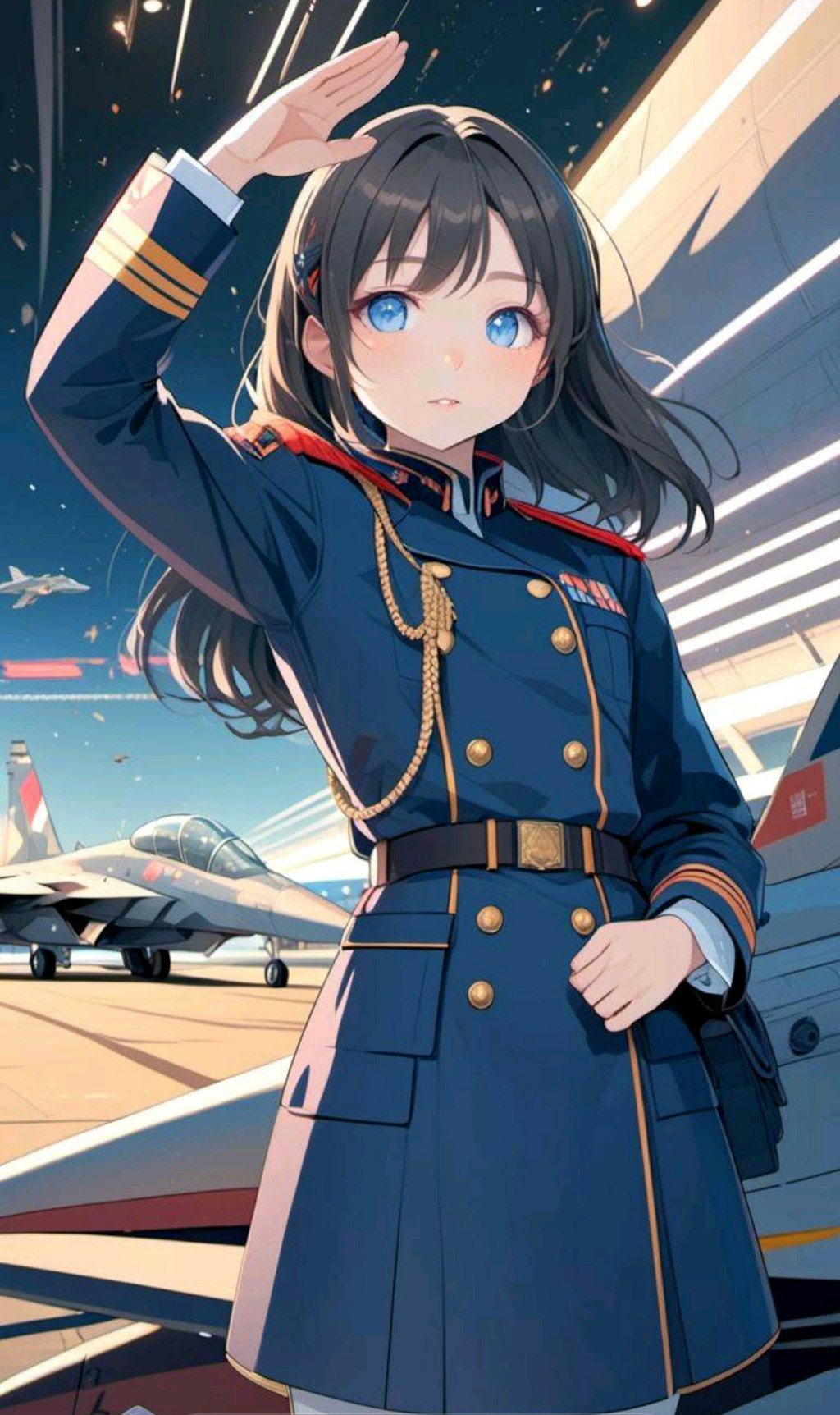 戦闘機乗りの小さな女の子