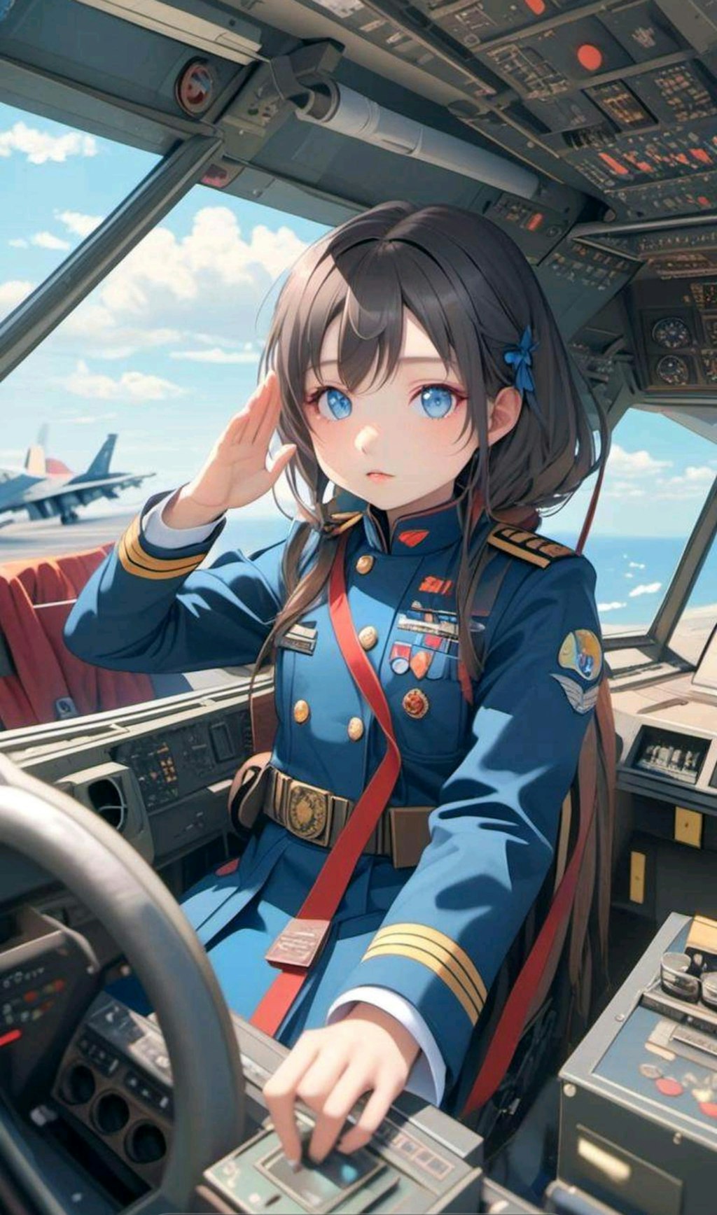 戦闘機乗りの小さな女の子