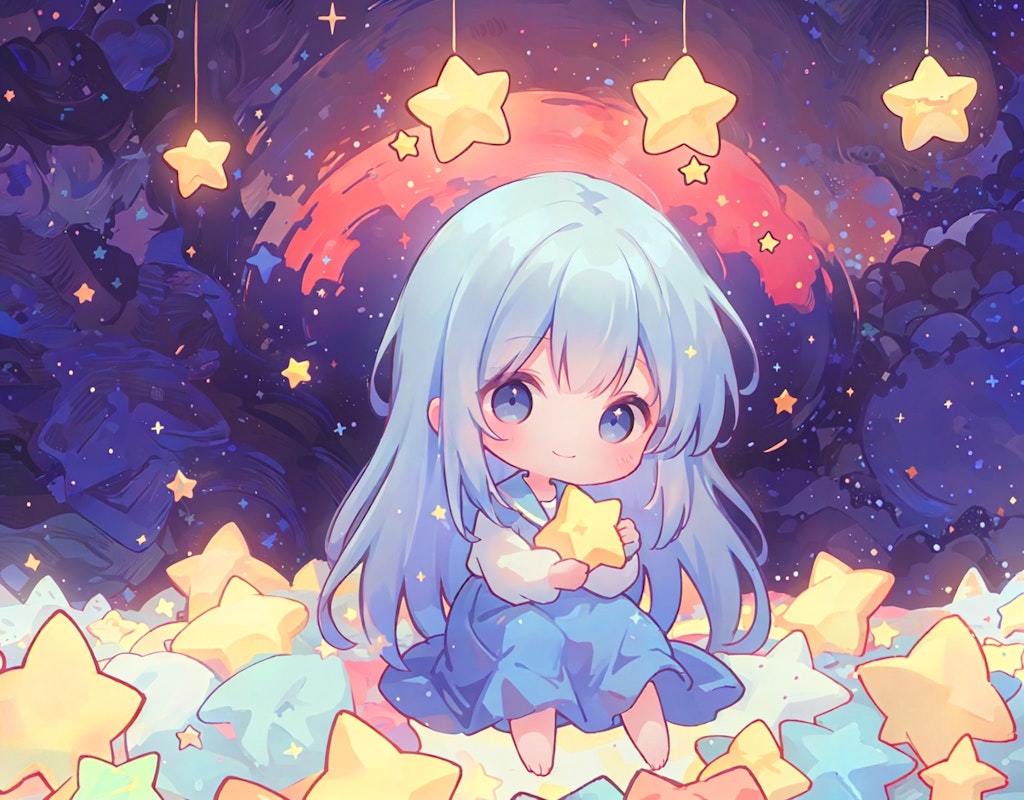 ふわふわ星の夜