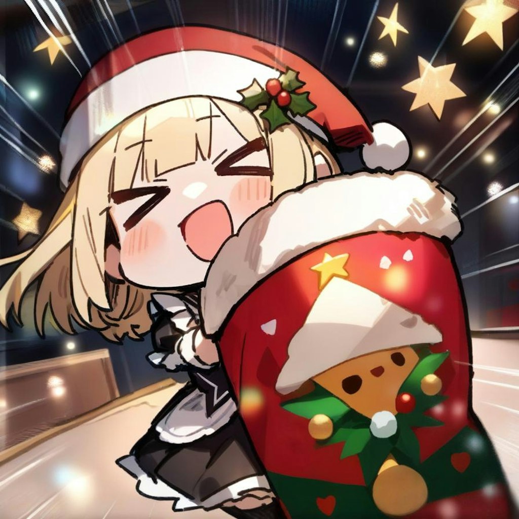 🎄サンタオジキが大量にプレゼントをくれると信じてジャンボ靴下用意しちゃう系メイドちゃん🎄