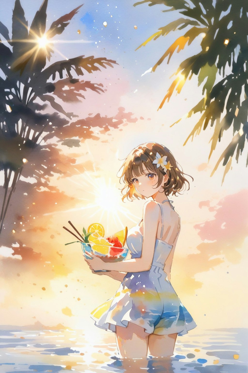 夏の水彩画