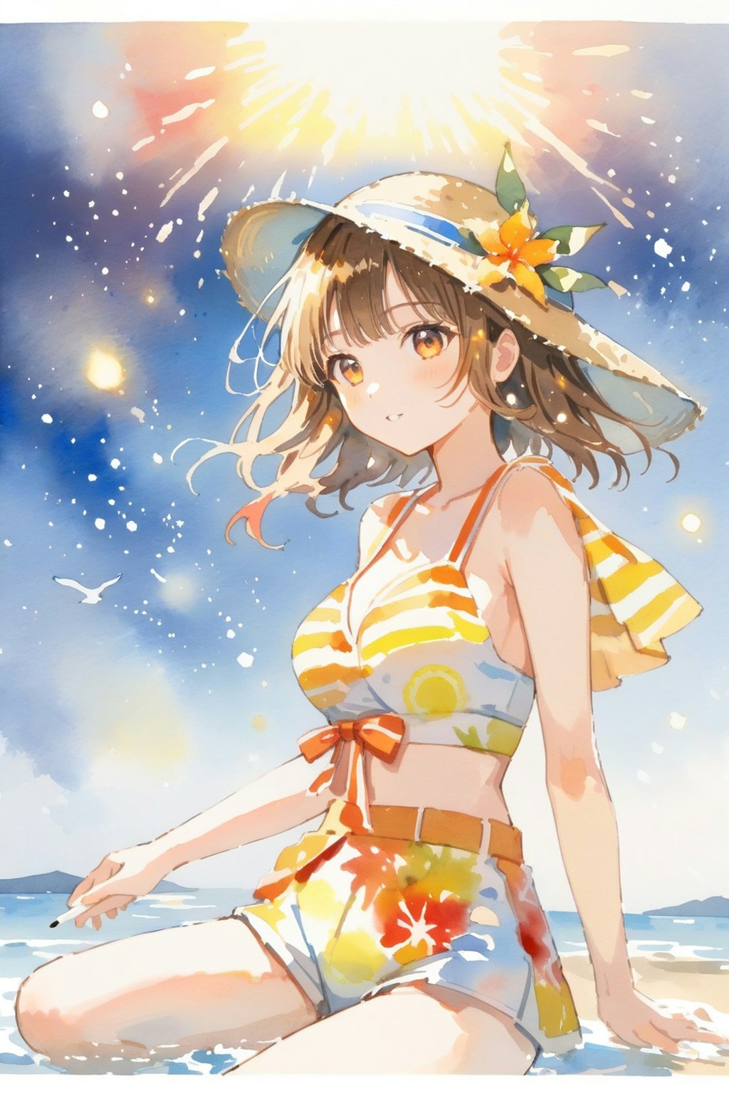 夏の水彩画