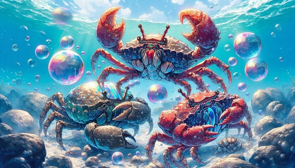 岩壁🦀、メタリック🦀、石🦀