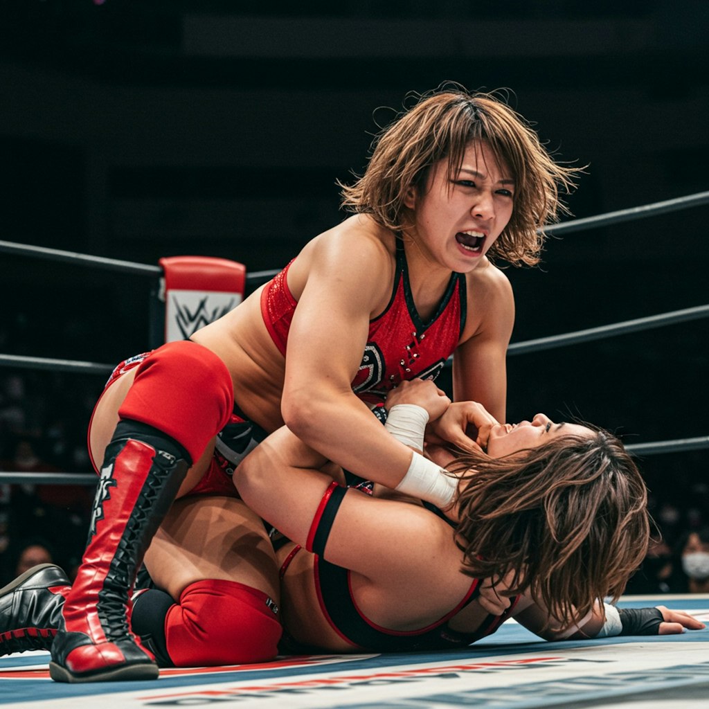 深夜のプロレス技習作　飛び込み編