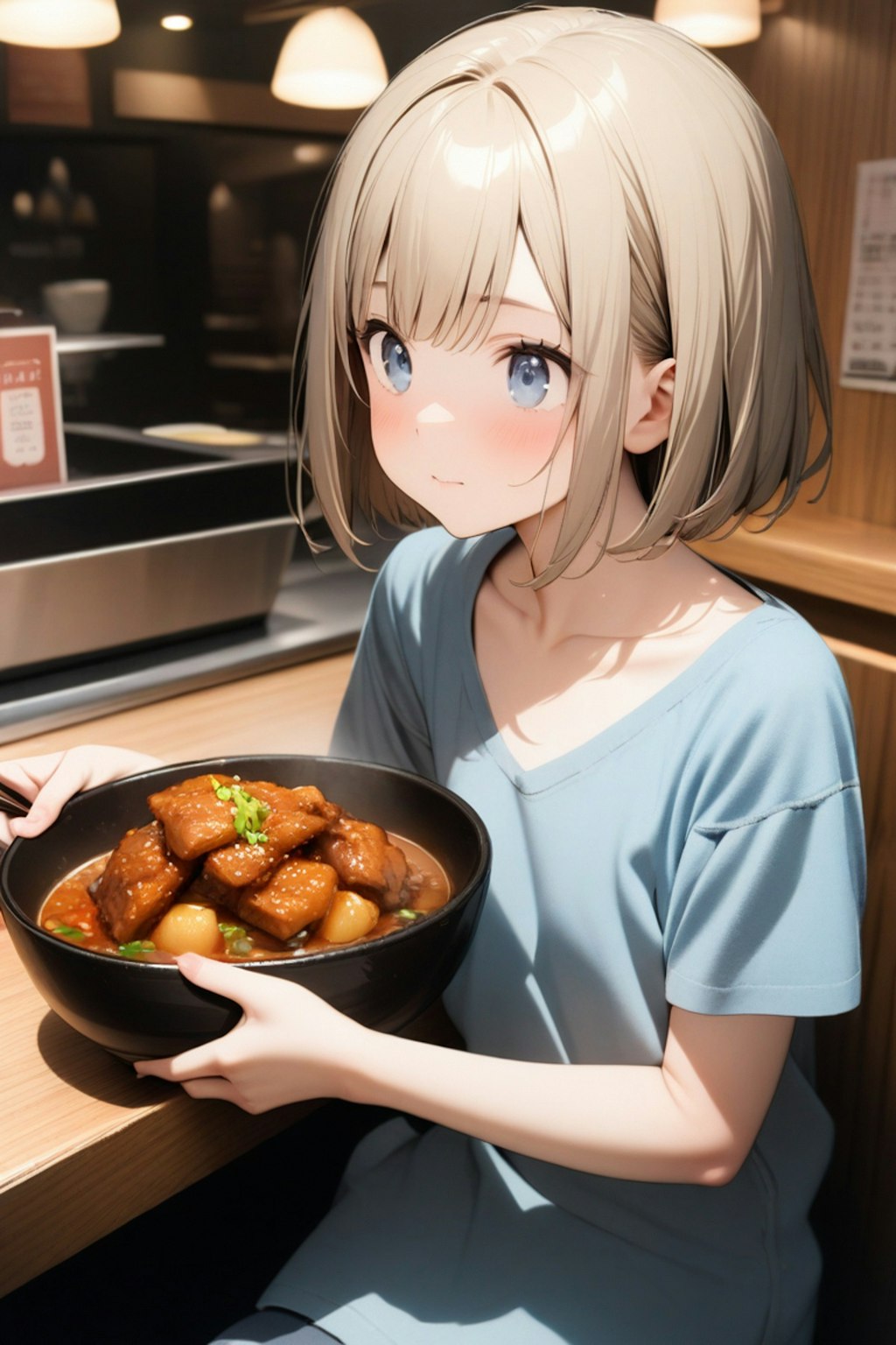 豆乳、帯広で豚丼を食べる