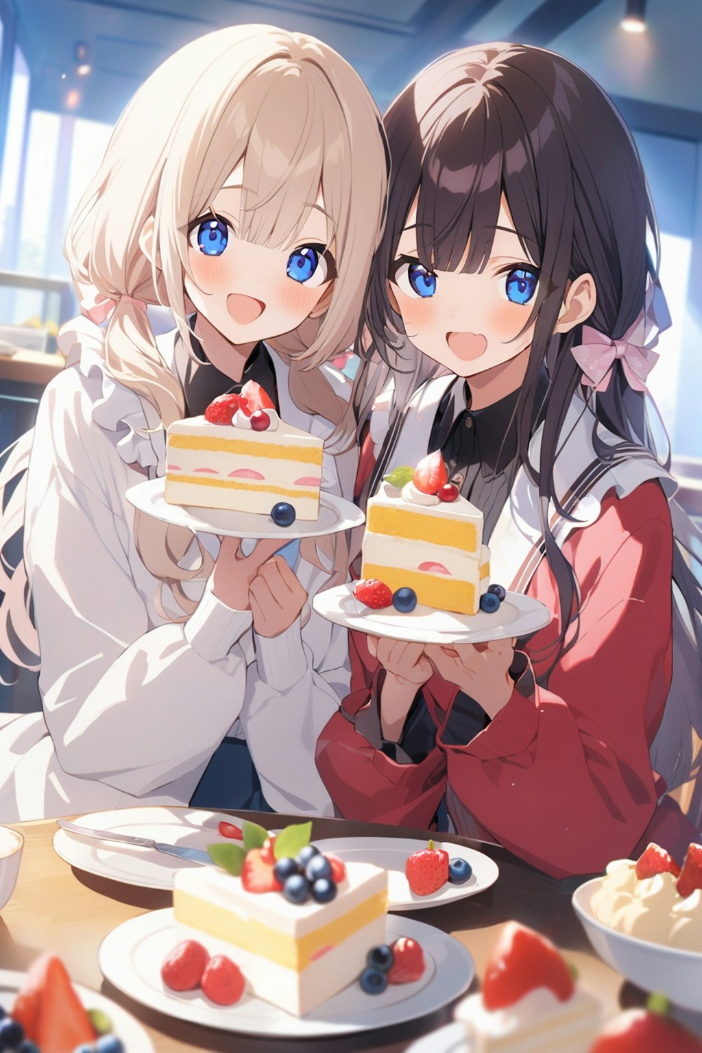 仲良くケーキ🍰