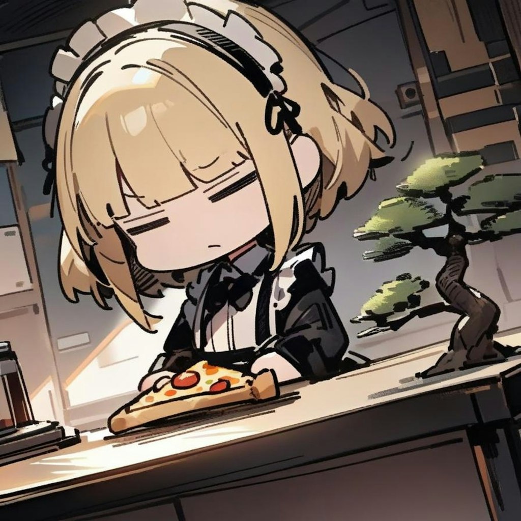 おピッツァ道を歩みしメイドちゃん🍕🍕