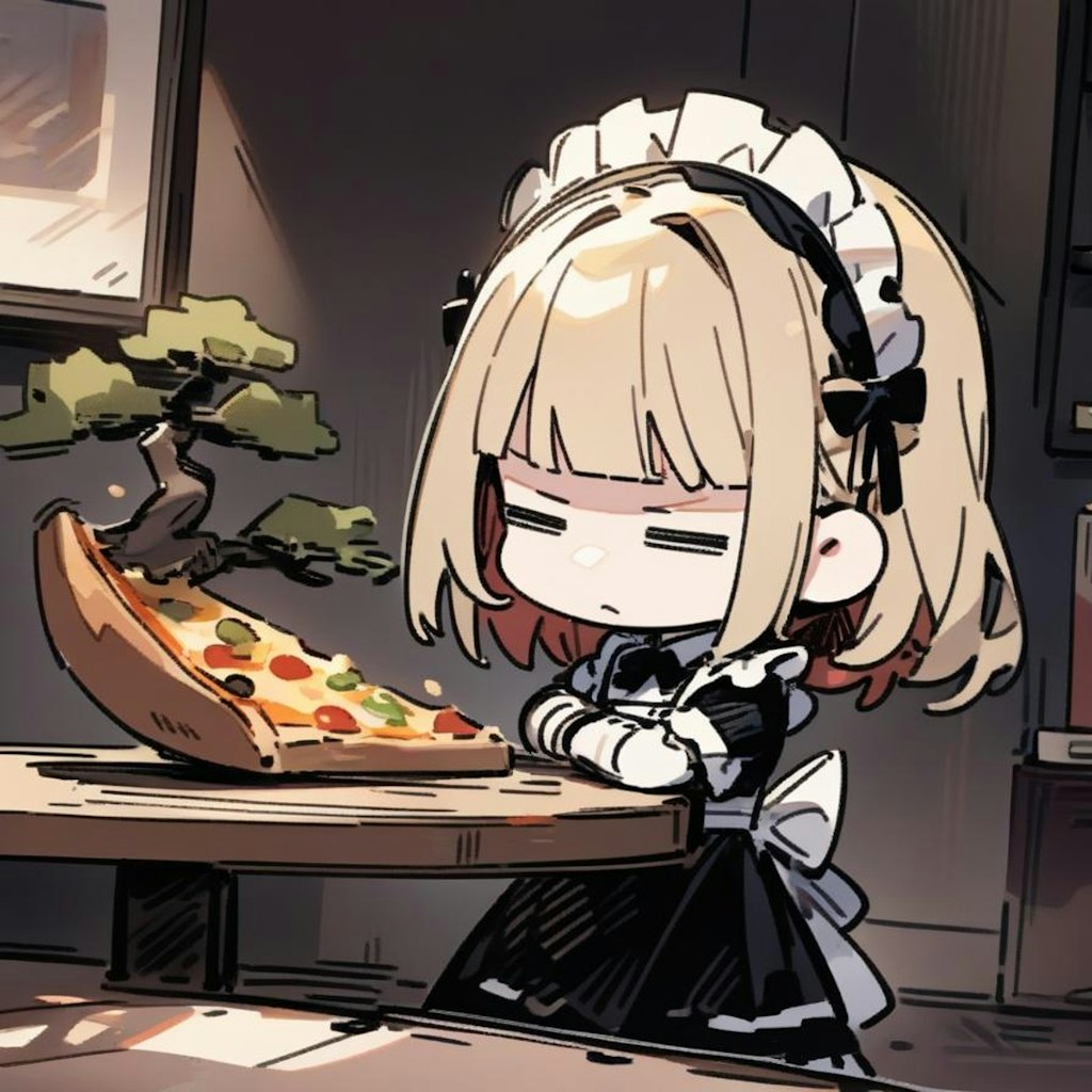 おピッツァ道を歩みしメイドちゃん🍕🍕