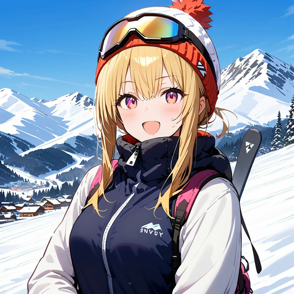 雪山リゾートに来た女の子