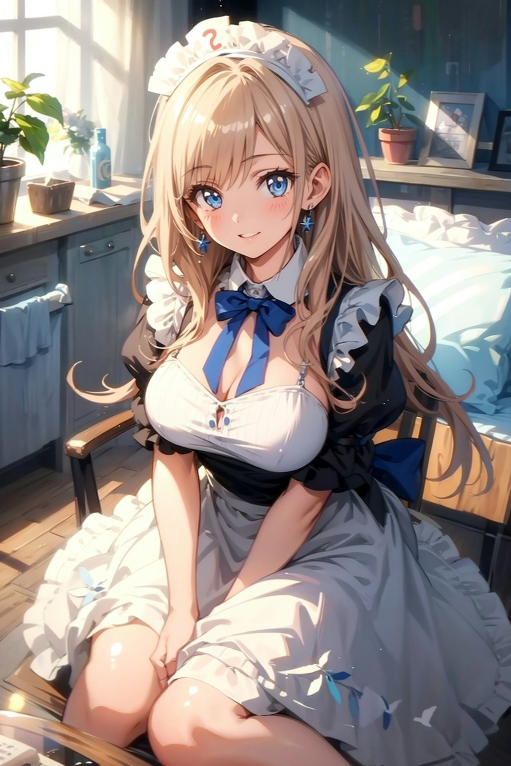 ロングヘアの美少女メイド