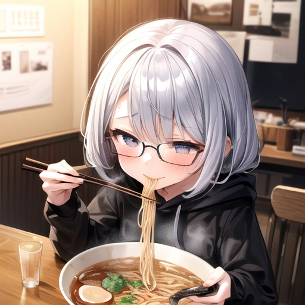 真夜中に麺を喰らう