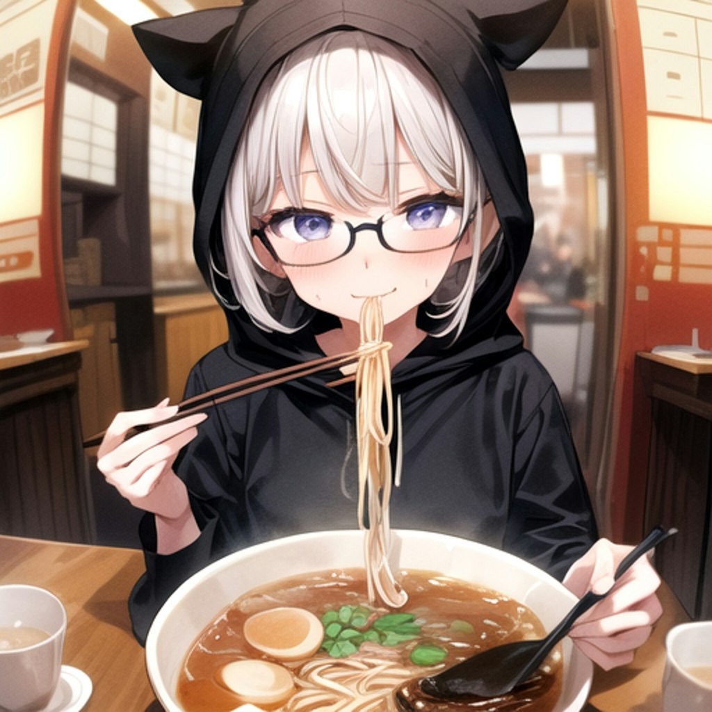 真夜中に麺を喰らう