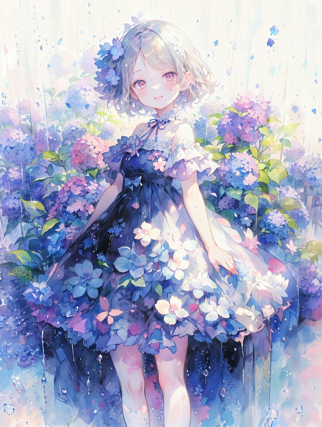 雨に咲く花