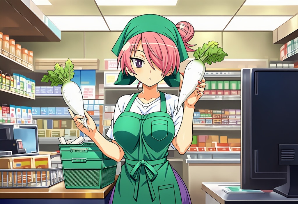 レジ打ちバイトする瑞穂お嬢様