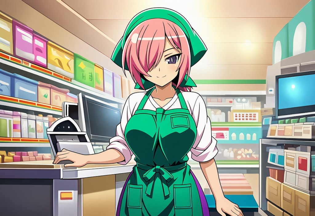 レジ打ちバイトする瑞穂お嬢様