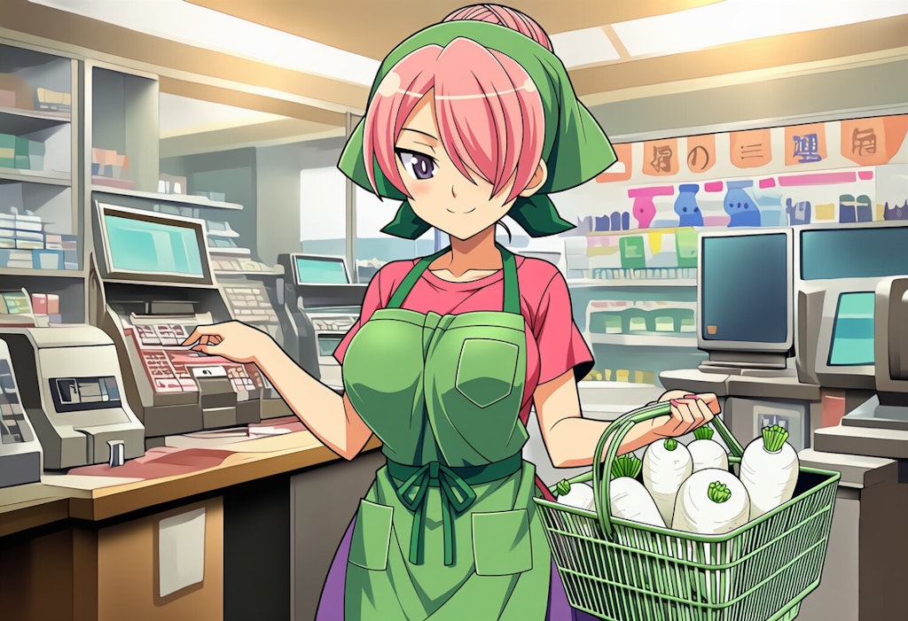 レジ打ちバイトする瑞穂お嬢様