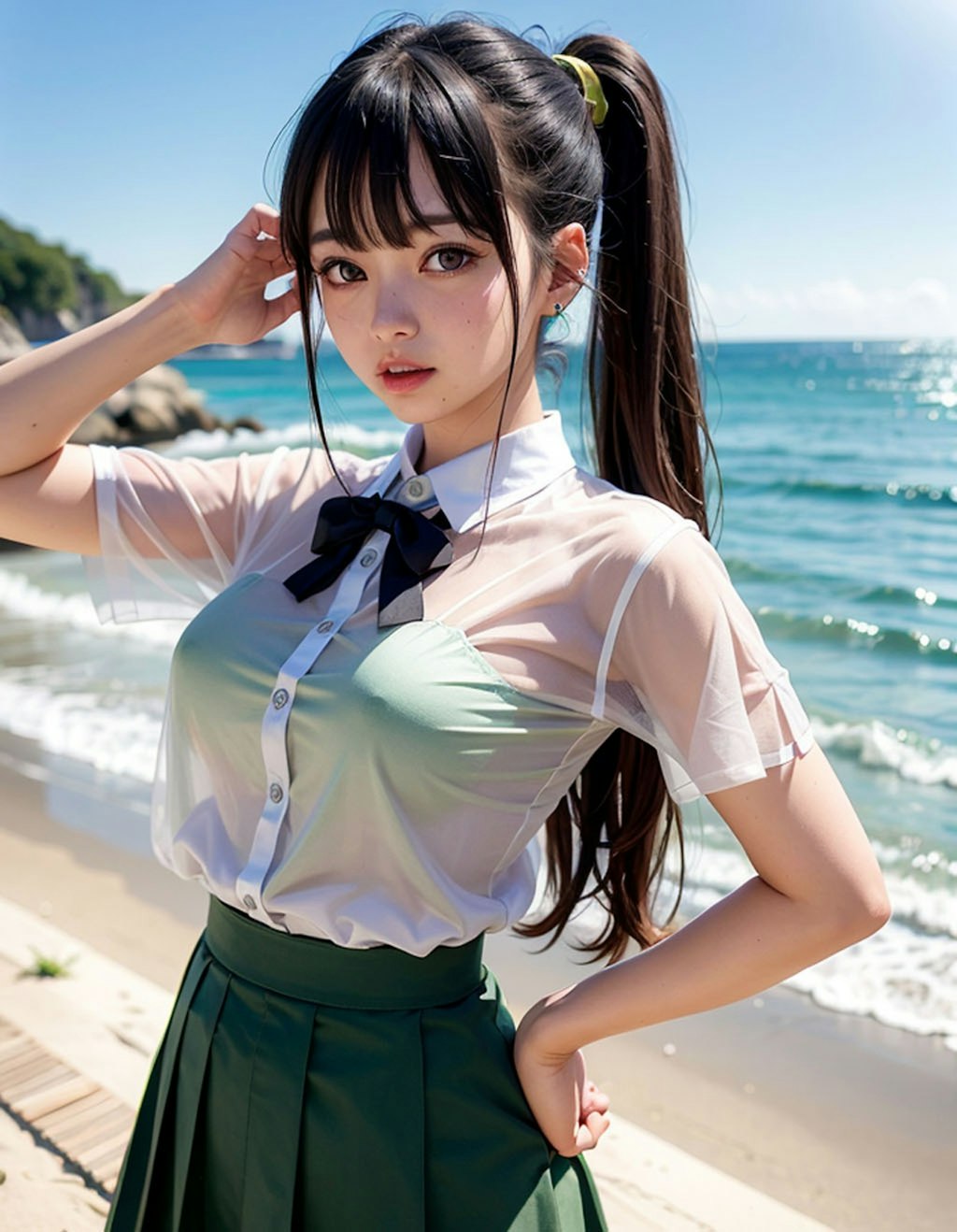 海辺の美少女