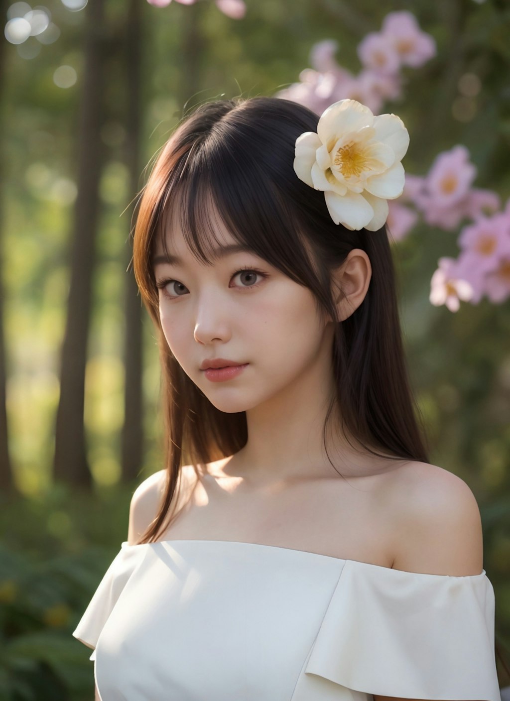 花飾りの美女