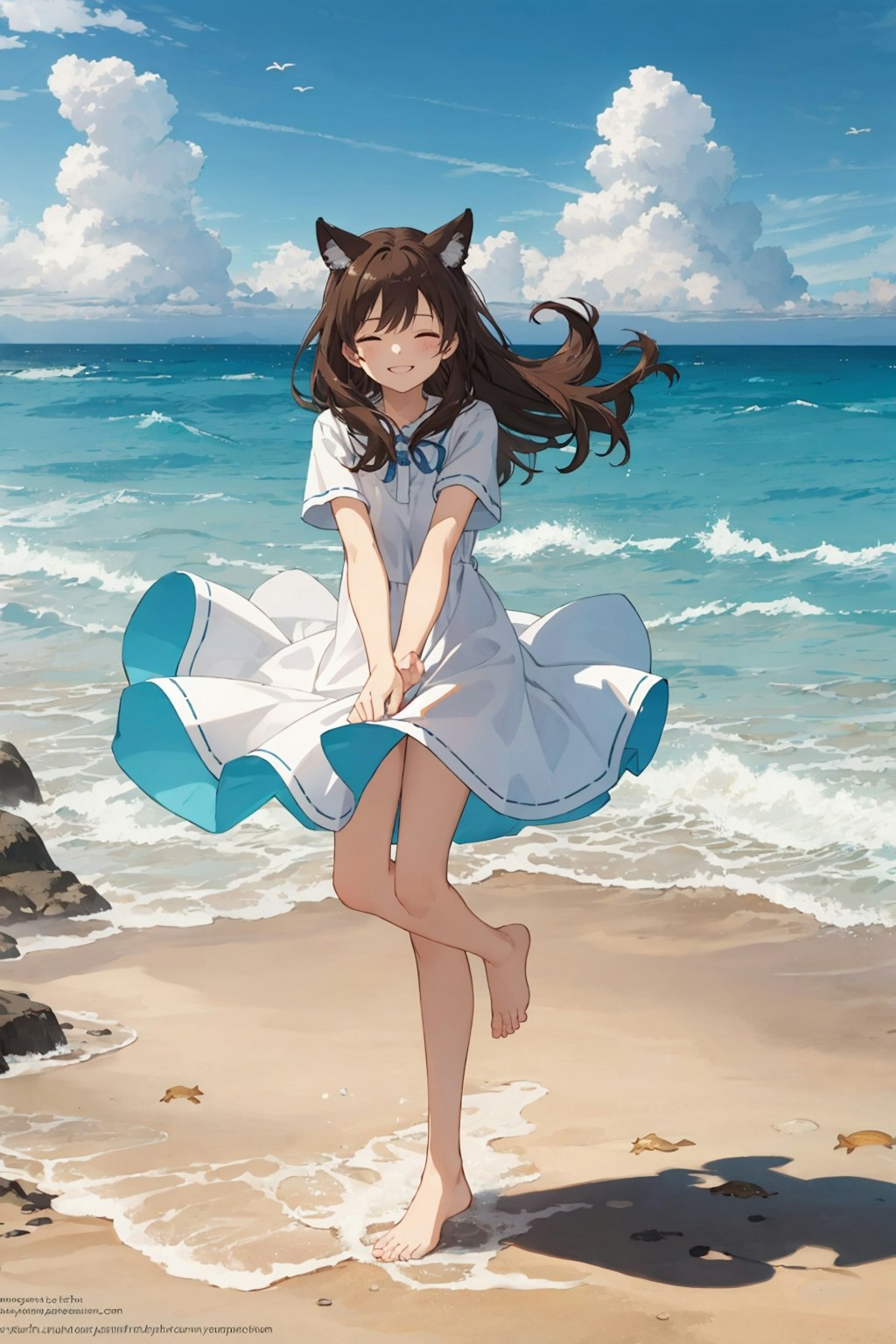 海辺の女の子