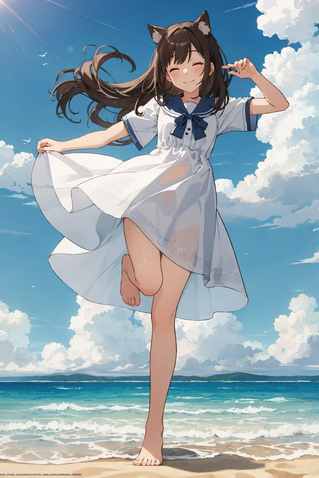 海辺の女の子