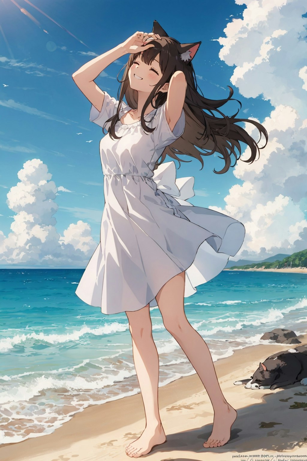 海辺の女の子