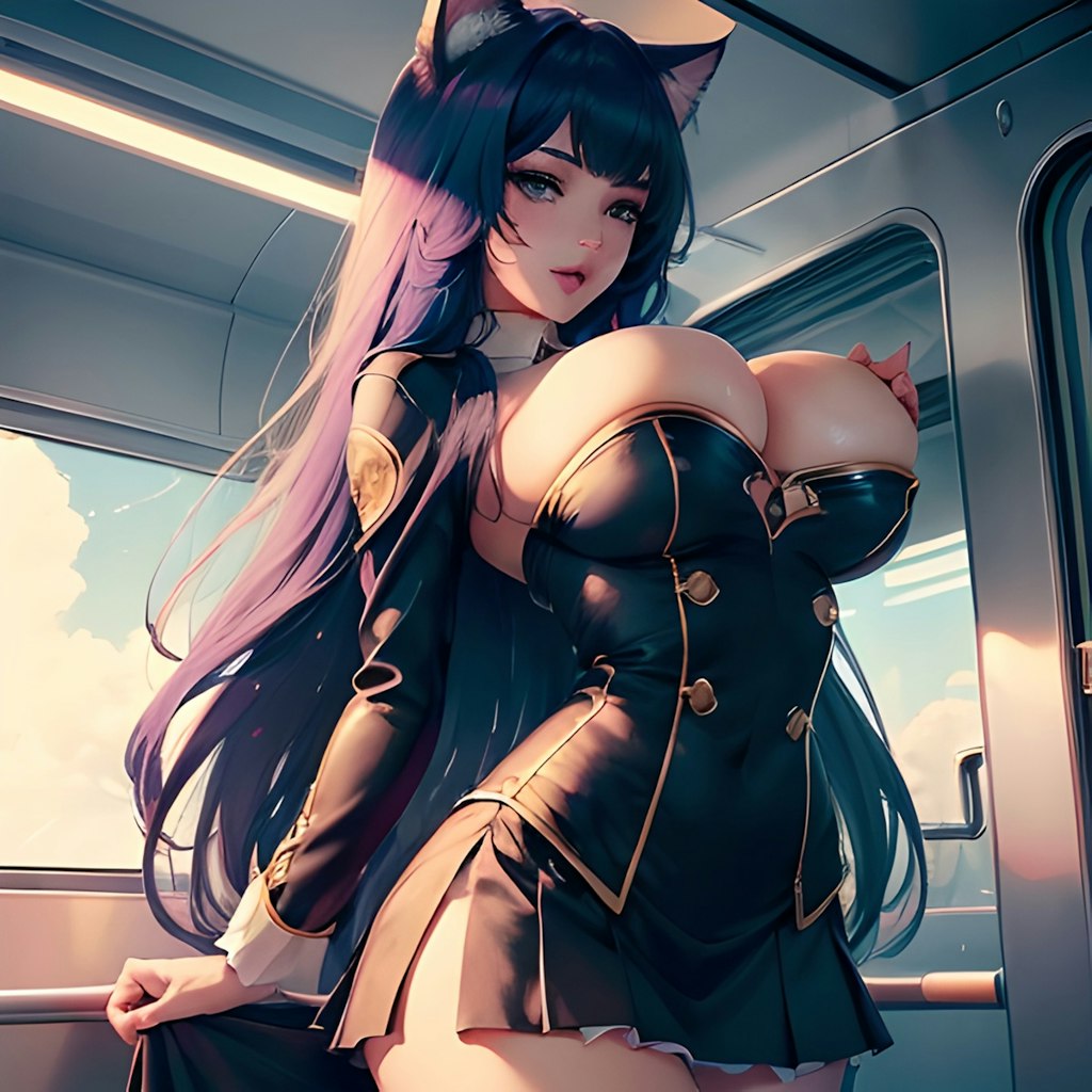 Beautiful girl on train