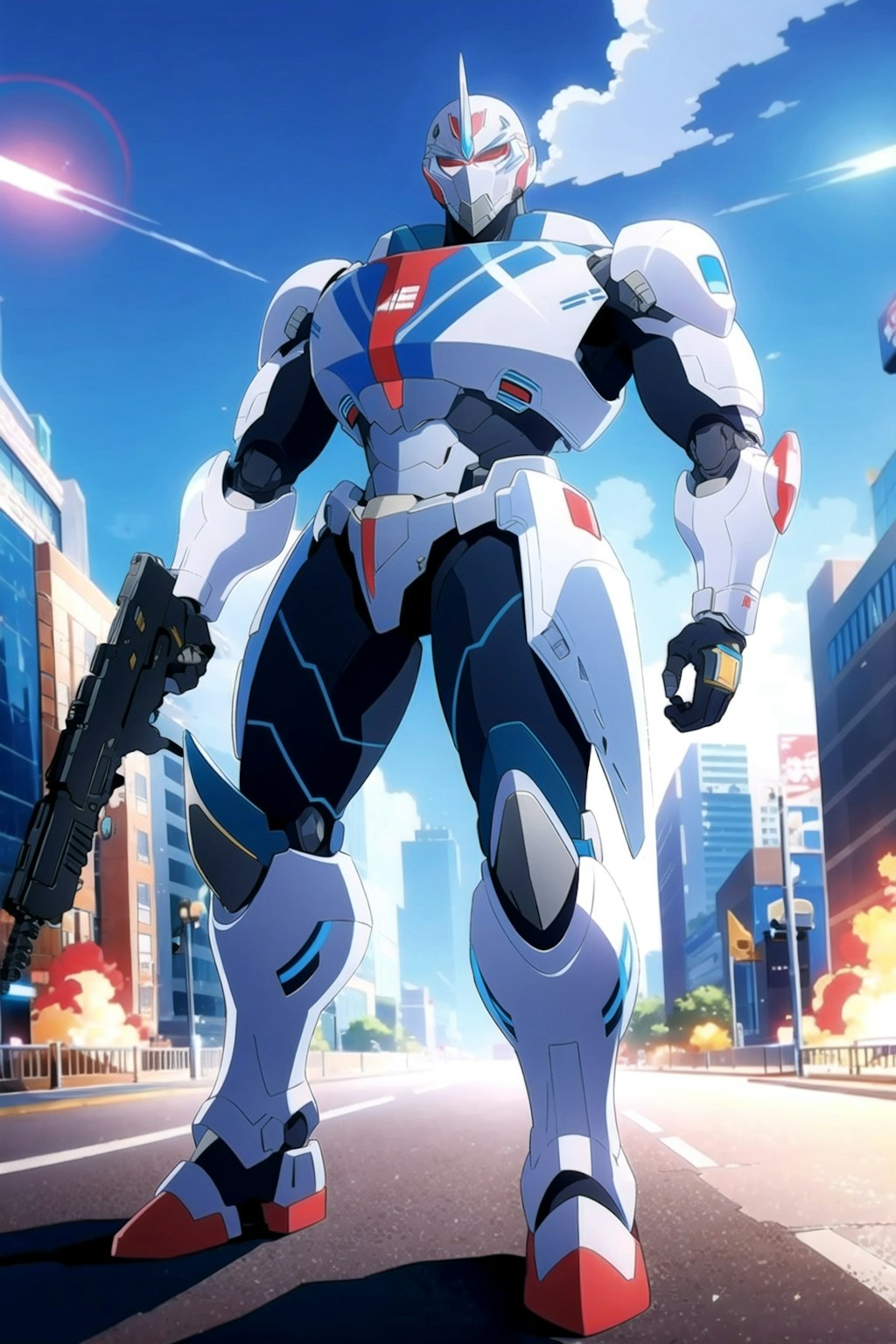 『silver armored cyborg police』