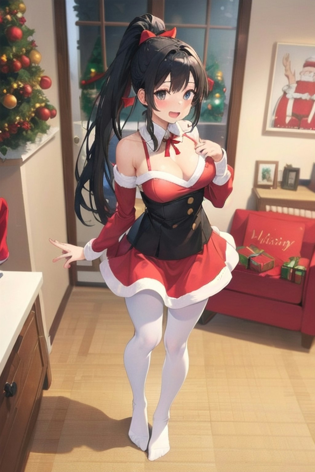 き、来たわね。め、メリークリスマス～♪