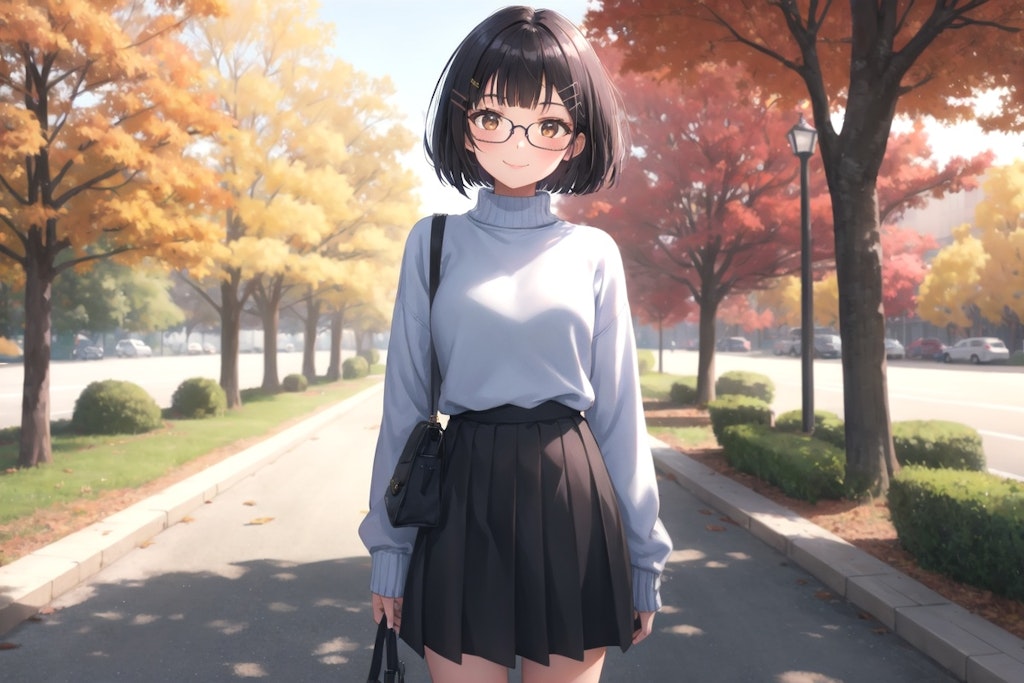 めがねちゃん👓と公園🍁🍂