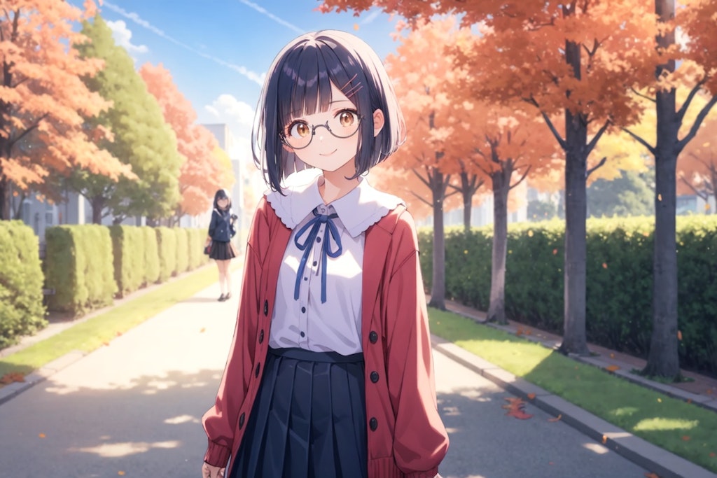 めがねちゃん👓と公園🍁🍂