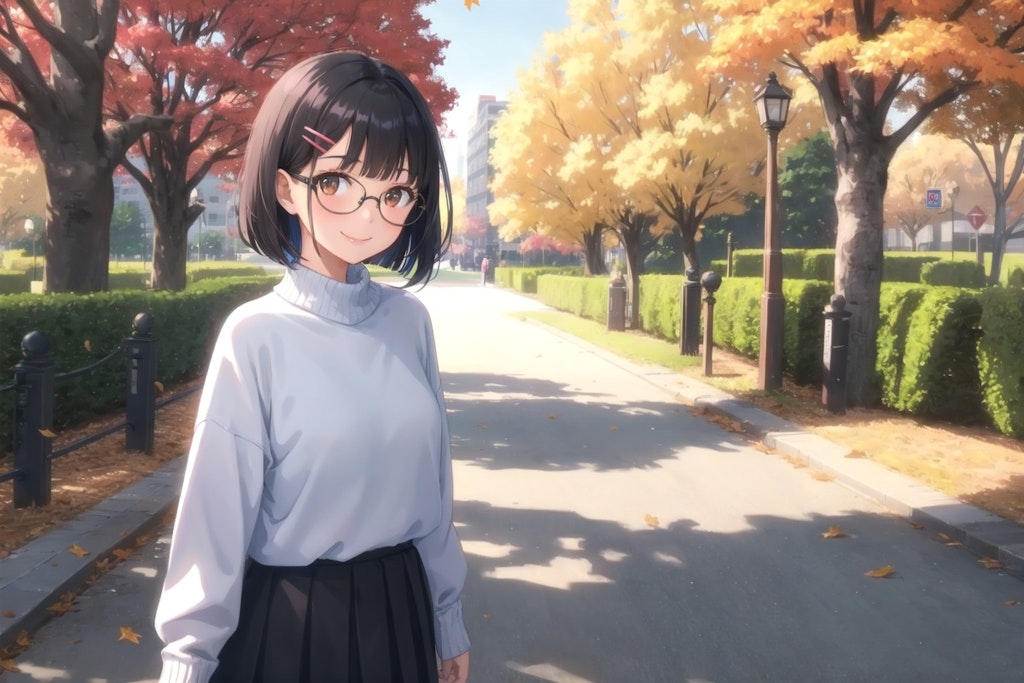 めがねちゃん👓と公園🍁🍂