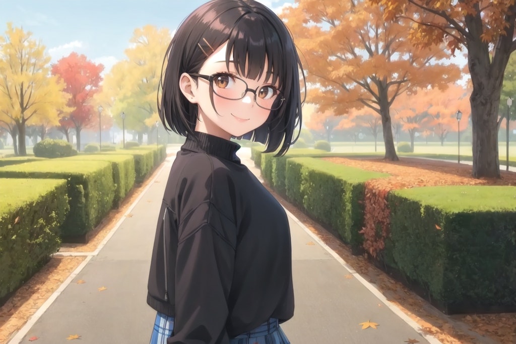 めがねちゃん👓と公園🍁🍂