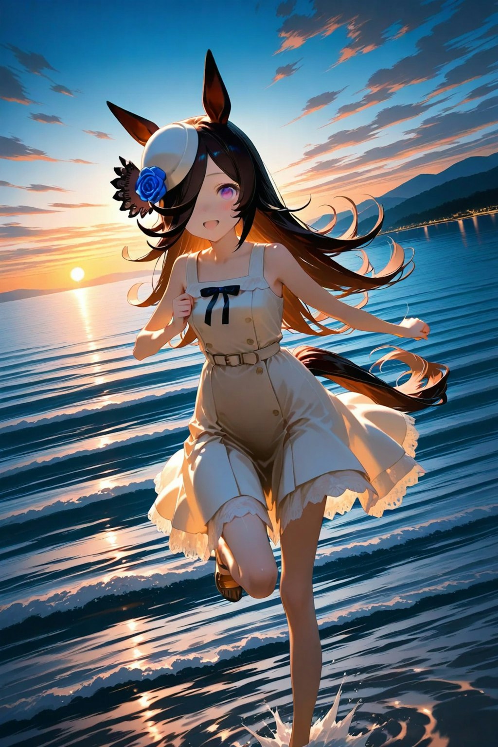 夕方の海のライス