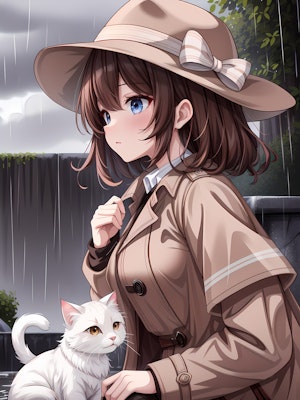 ネコと雨